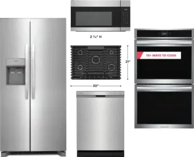 5 Piece Package Includes Refrigerator, Cooktop, Wall Oven, Microwave And Dishwasher