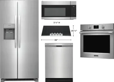 5 Piece Package Includes Refrigerator, Cooktop, Wall Oven, Microwave And Dishwasher