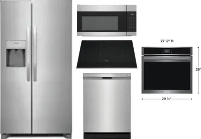 5 Piece Package Includes Refrigerator, Cooktop, Wall Oven, Microwave And Dishwasher