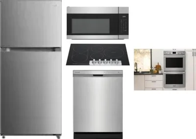 5 Piece Package Includes Refrigerator, Cooktop, Wall Oven, Microwave And Dishwasher