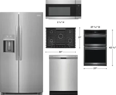 5 Piece Package Includes Refrigerator, Cooktop, Wall Oven, Microwave And Dishwasher