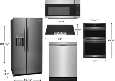 5 Piece Package Includes Refrigerator, Cooktop, Wall Oven, Microwave And Dishwasher
