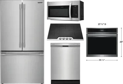 5 Piece Package Includes Refrigerator, Cooktop, Wall Oven, Microwave And Dishwasher