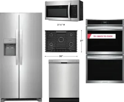5 Piece Package Includes Refrigerator, Cooktop, Wall Oven, Microwave And Dishwasher