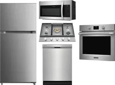 5 Piece Package Includes Refrigerator, Cooktop, Wall Oven, Microwave And Dishwasher