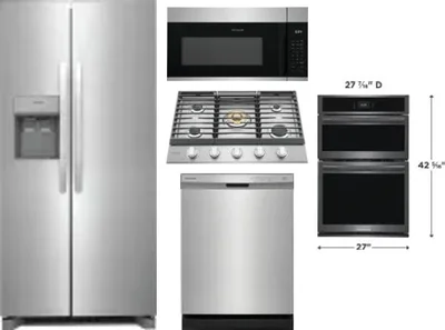 5 Piece Package Includes Refrigerator, Cooktop, Wall Oven, Microwave And Dishwasher