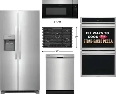 5 Piece Package Includes Refrigerator, Cooktop, Wall Oven, Microwave And Dishwasher