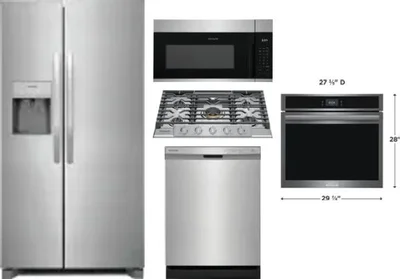 5 Piece Package Includes Refrigerator, Cooktop, Wall Oven, Microwave And Dishwasher