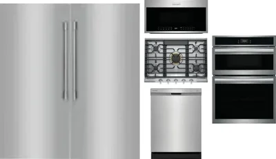 6 Piece Package Includes Refrigerator, Freezer, Cooktop, Wall Oven, Microwave And Dishwasher