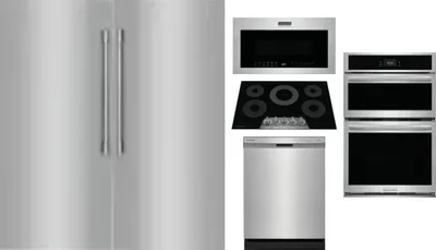 6 Piece Package Includes Refrigerator, Freezer, Cooktop, Wall Oven, Microwave And Dishwasher