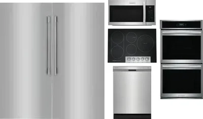 6 Piece Package Includes Refrigerator, Freezer, Cooktop, Wall Oven, Microwave And Dishwasher