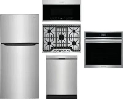 5 Piece Package Includes Refrigerator, Cooktop, Wall Oven, Microwave And Dishwasher