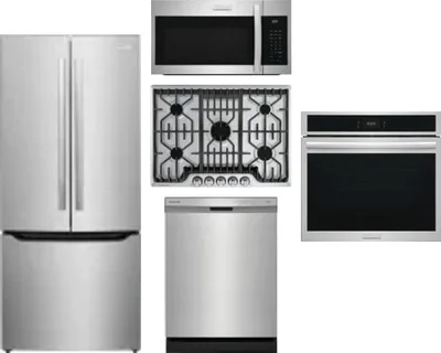 5 Piece Package Includes Refrigerator, Cooktop, Wall Oven, Microwave And Dishwasher