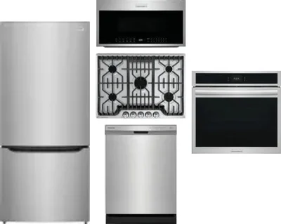 5 Piece Package Includes Refrigerator, Cooktop, Wall Oven, Microwave And Dishwasher