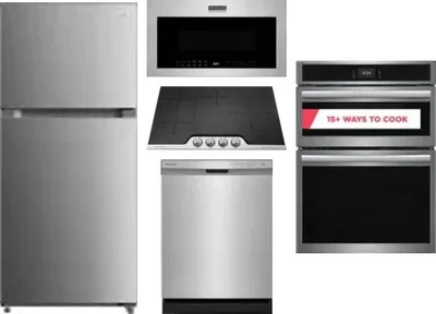 5 Piece Package Includes Refrigerator, Cooktop, Wall Oven, Microwave And Dishwasher