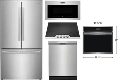 5 Piece Package Includes Refrigerator, Cooktop, Wall Oven, Microwave And Dishwasher