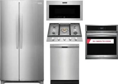 5 Piece Package Includes Refrigerator, Cooktop, Wall Oven, Microwave And Dishwasher