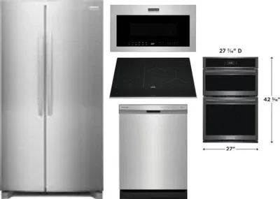5 Piece Package Includes Refrigerator, Cooktop, Wall Oven, Microwave And Dishwasher