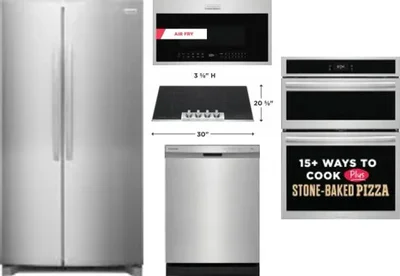 5 Piece Package Includes Refrigerator, Cooktop, Wall Oven, Microwave And Dishwasher