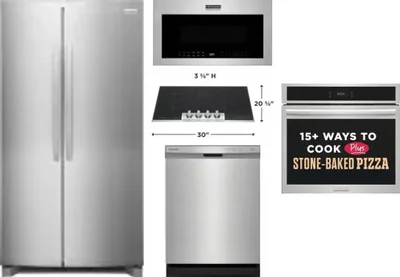 5 Piece Package Includes Refrigerator, Cooktop, Wall Oven, Microwave And Dishwasher