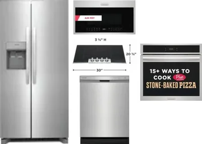 5 Piece Package Includes Refrigerator, Cooktop, Wall Oven, Microwave And Dishwasher