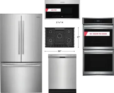 5 Piece Package Includes Refrigerator, Cooktop, Wall Oven, Microwave And Dishwasher