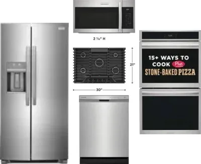5 Piece Package Includes Refrigerator, Cooktop, Wall Oven, Microwave And Dishwasher
