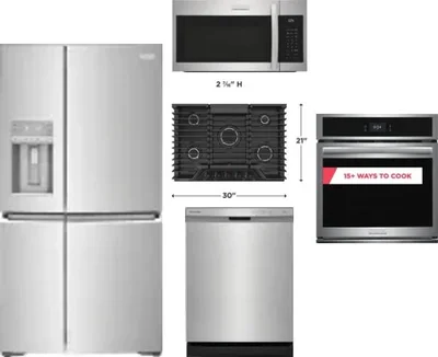 5 Piece Package Includes Refrigerator, Cooktop, Wall Oven, Microwave And Dishwasher