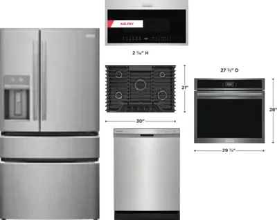 5 Piece Package Includes Refrigerator, Cooktop, Wall Oven, Microwave And Dishwasher
