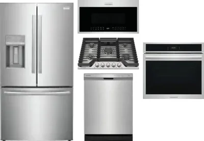5 Piece Package Includes Refrigerator, Cooktop, Wall Oven, Microwave And Dishwasher