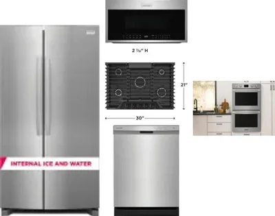 5 Piece Package Includes Refrigerator, Cooktop, Wall Oven, Microwave And Dishwasher