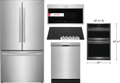 5 Piece Package Includes Refrigerator, Cooktop, Wall Oven, Microwave And Dishwasher