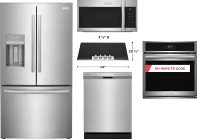 5 Piece Package Includes Refrigerator, Cooktop, Wall Oven, Microwave And Dishwasher