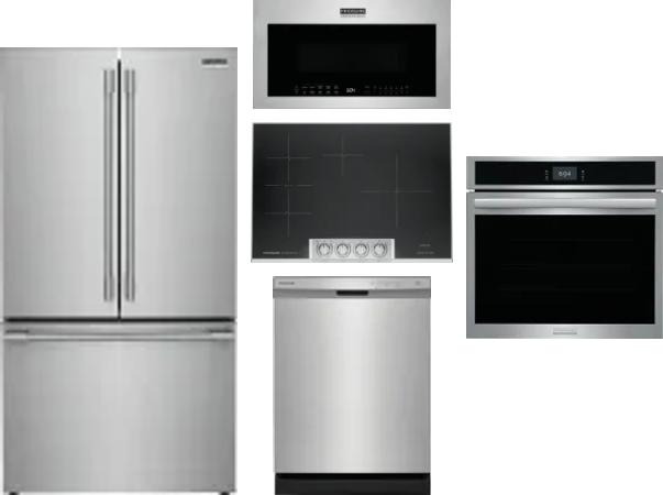 5 Piece Package Includes Refrigerator, Cooktop, Wall Oven, Microwave And Dishwasher