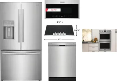 5 Piece Package Includes Refrigerator, Cooktop, Wall Oven, Microwave And Dishwasher