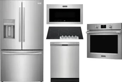 5 Piece Package Includes Refrigerator, Cooktop, Wall Oven, Microwave And Dishwasher
