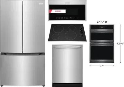5 Piece Package Includes Refrigerator, Cooktop, Wall Oven, Microwave And Dishwasher