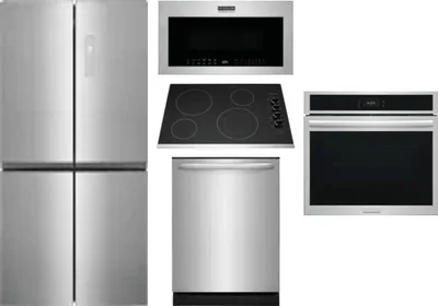 5 Piece Package Includes Refrigerator, Cooktop, Wall Oven, Microwave And Dishwasher