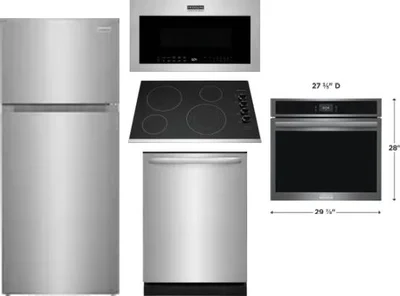 5 Piece Package Includes Refrigerator, Cooktop, Wall Oven, Microwave And Dishwasher