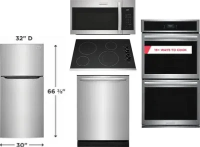5 Piece Package Includes Refrigerator, Cooktop, Wall Oven, Microwave And Dishwasher