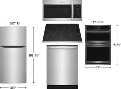 5 Piece Package Includes Refrigerator, Cooktop, Wall Oven, Microwave And Dishwasher