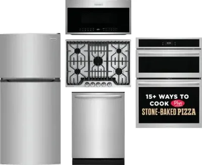 5 Piece Package Includes Refrigerator, Cooktop, Wall Oven, Microwave And Dishwasher