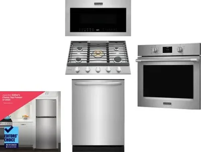 5 Piece Package Includes Refrigerator, Cooktop, Wall Oven, Microwave And Dishwasher