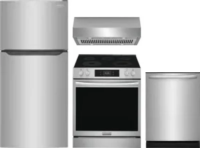 4 Piece Package Includes Refrigerator, Range, Hood And Dishwasher