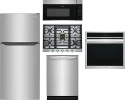 5 Piece Package Includes Refrigerator, Cooktop, Wall Oven, Microwave And Dishwasher