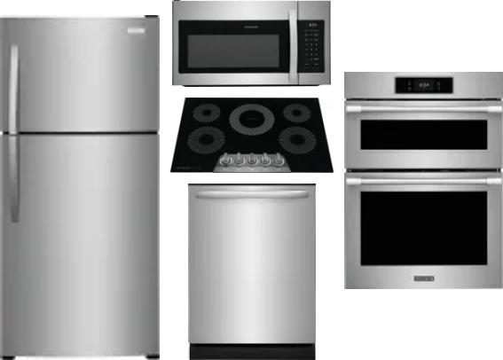 5 Piece Package Includes Refrigerator, Cooktop, Wall Oven, Microwave And Dishwasher
