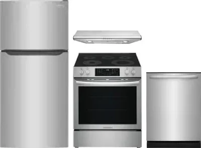 4 Piece Package Includes Refrigerator, Range, Hood And Dishwasher