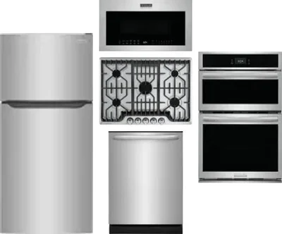 5 Piece Package Includes Refrigerator, Cooktop, Wall Oven, Microwave And Dishwasher
