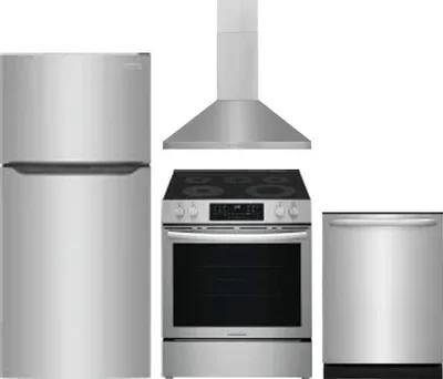 4 Piece Package Includes Refrigerator, Range, Hood And Dishwasher