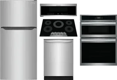 5 Piece Package Includes Refrigerator, Cooktop, Wall Oven, Microwave And Dishwasher